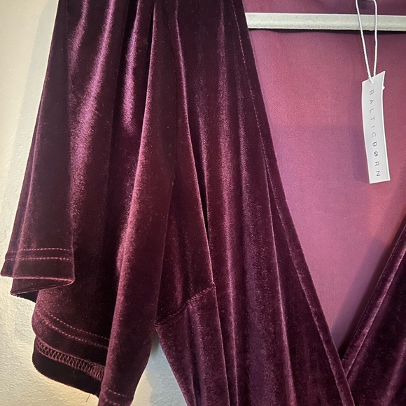 Baltic born velvet violet wrap dress - Picture 2 of 3